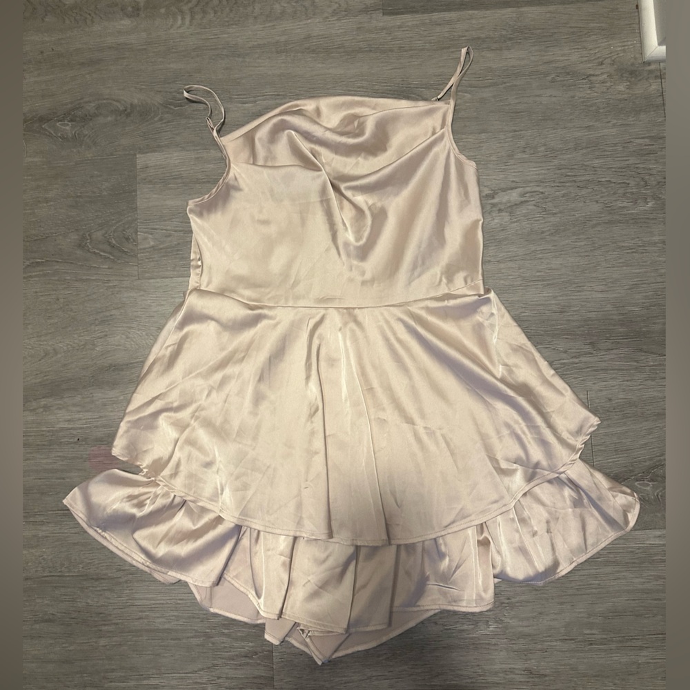 Elegant Light Pink Satin romper